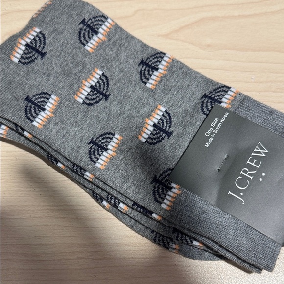 J. Crew Hanukkah socks Gray Patterned Men's women’s unisex one size NEW - Picture 1 of 1